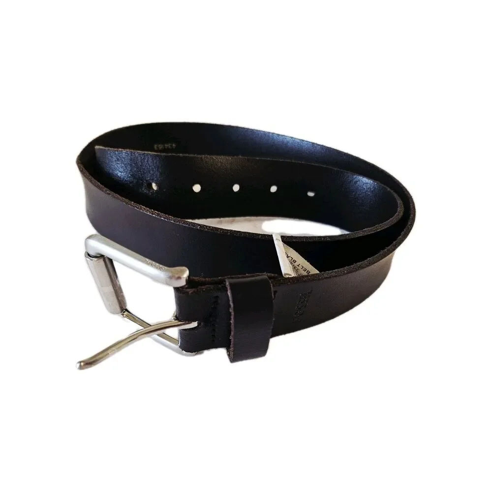 Fossil Black Leather Belt Size 32